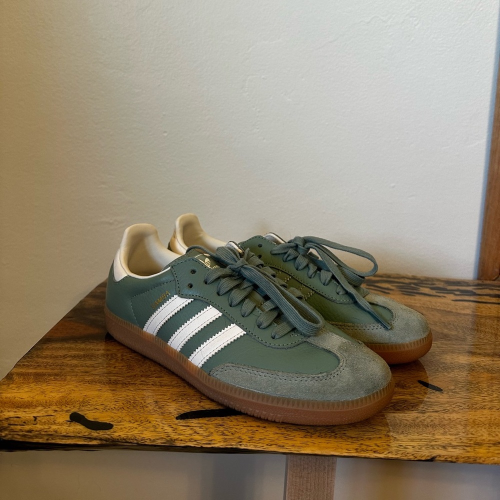 Sage Green Adidas Sambas